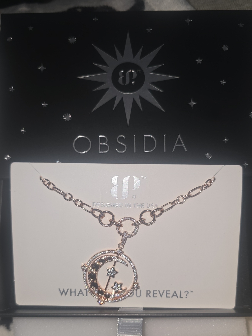 Bomb Party Moon Obsidia Necklace